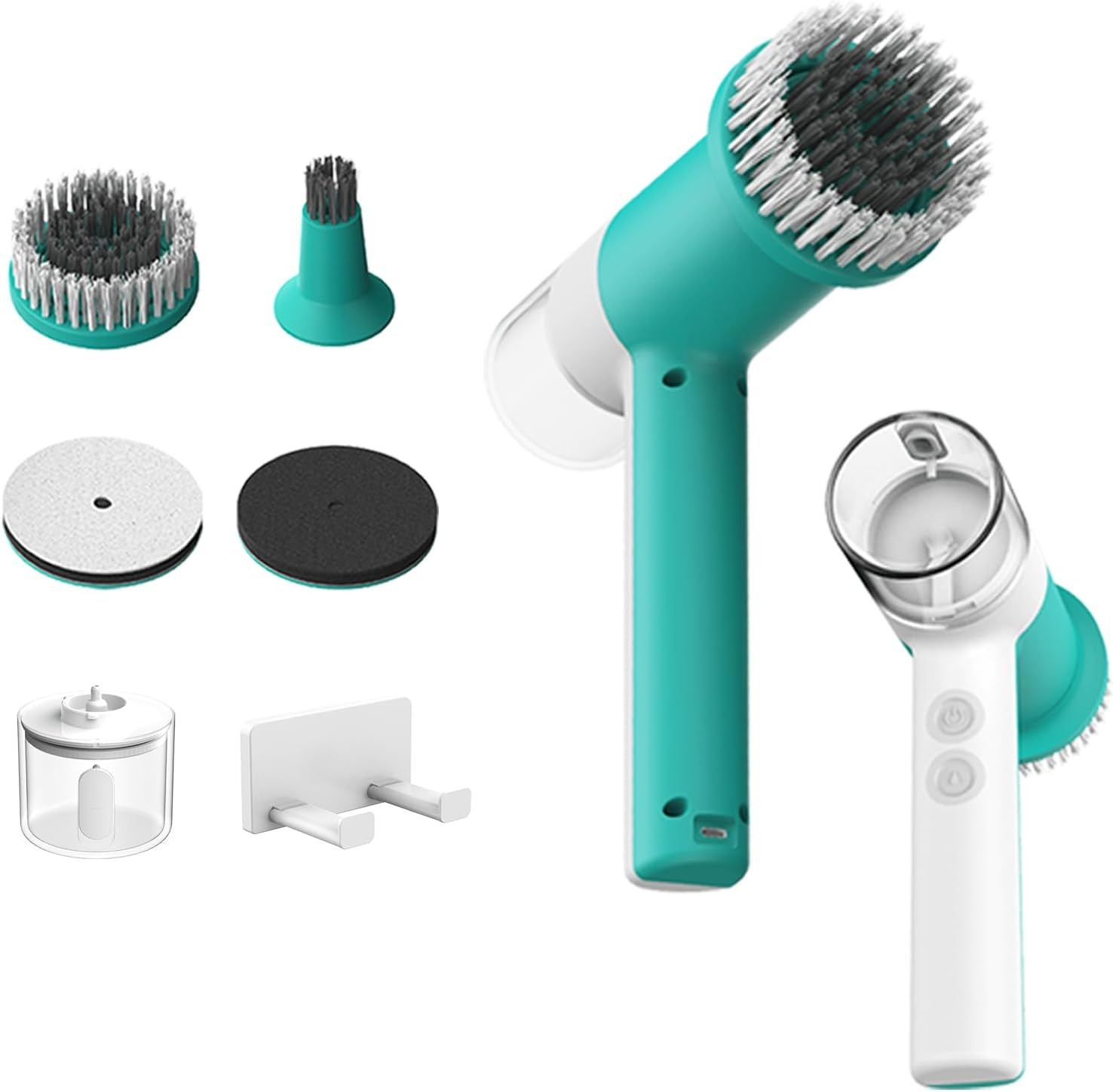Dual-Rotation Electric Scrubber – IPX5 Waterproof Multi-Surface Cleaning Brush f
