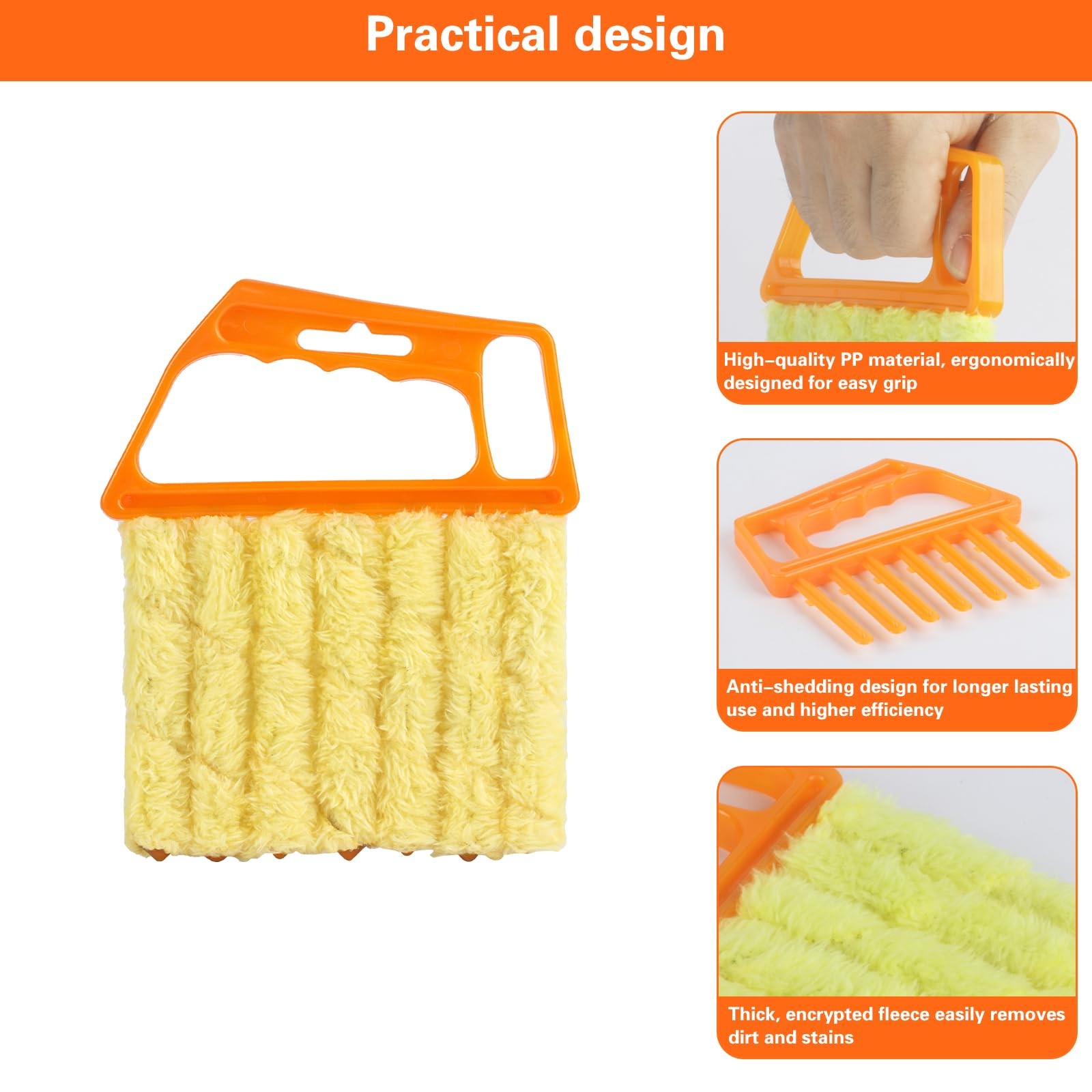 10-Pack Window Blind Cleaner Set: Includes 1× 7-Finger Detail Brush, 1× Shutt…