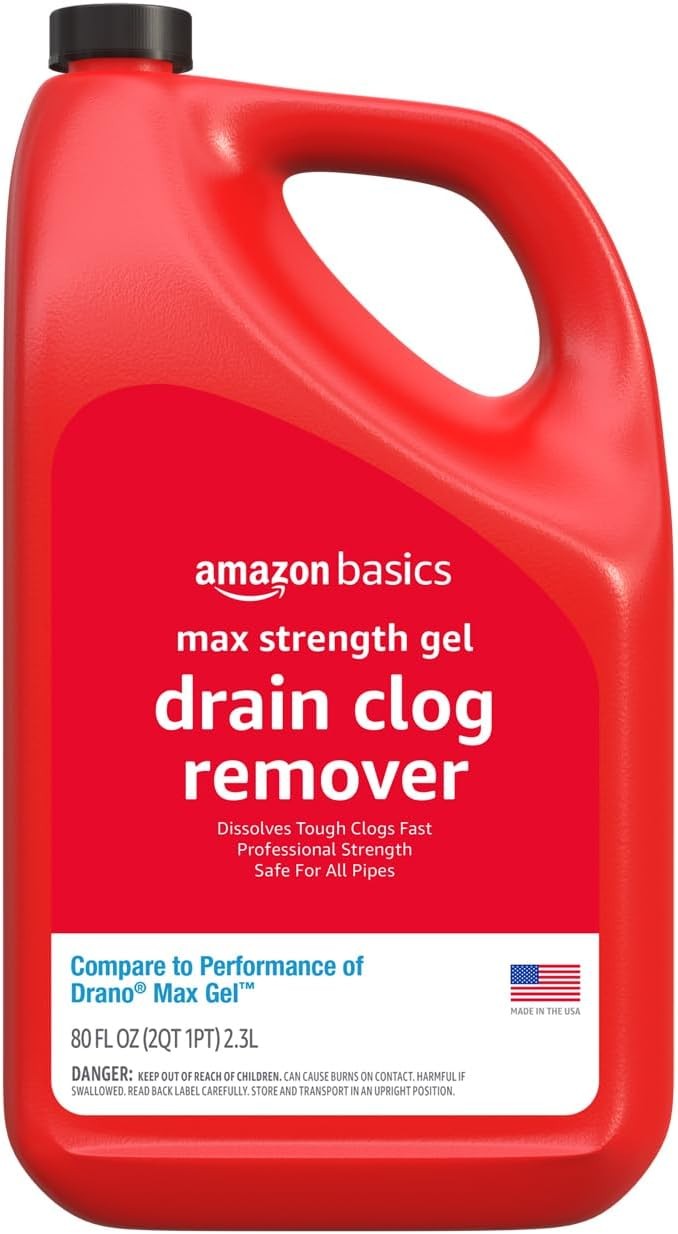 Max Strength Drain Cleaner Gel Hair Clog Remover Dissolves Grease Safe on All