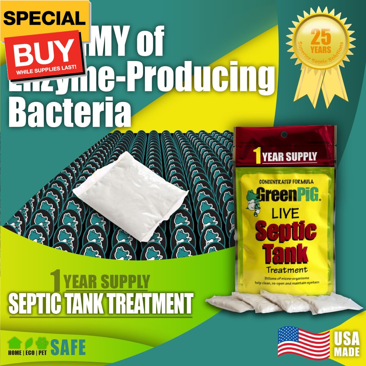 Septic Tank Treatment Packets, Septic Safe Clog Remover, Prevents Expensive Sept