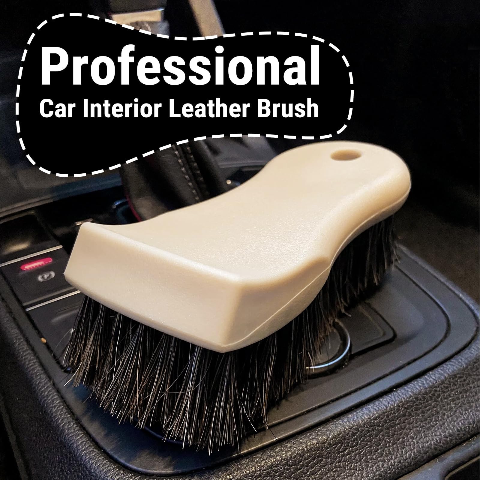 “Long Bristle Horse Hair Brush for Leather, Car Interior, Upholstery & Shoes”