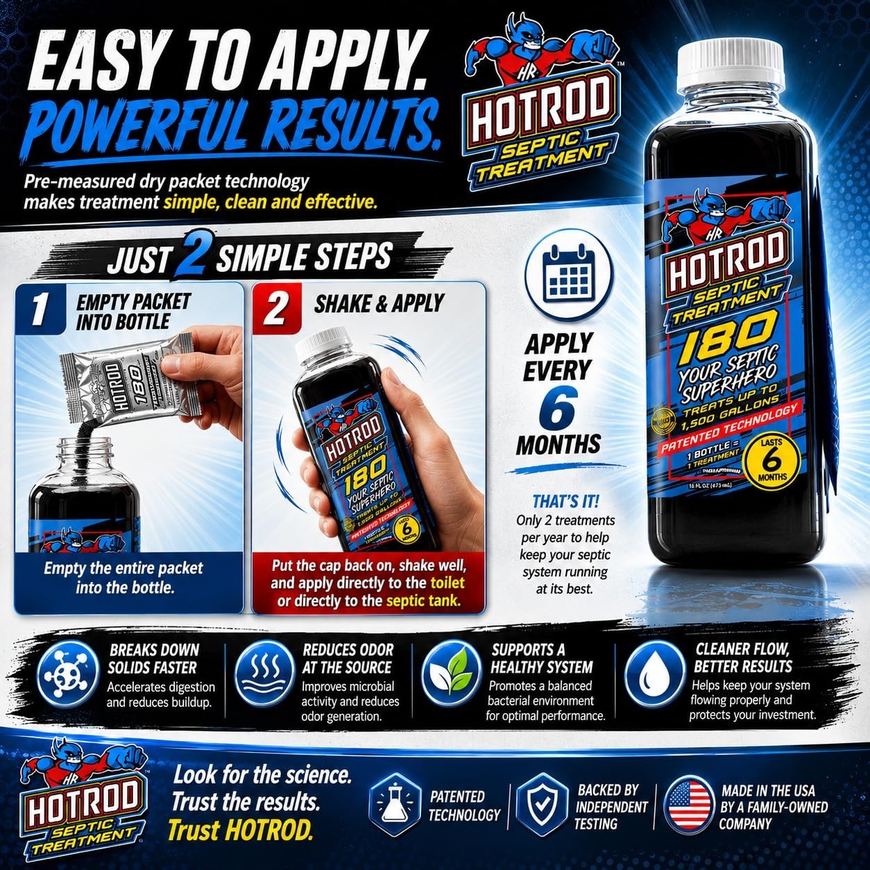 Septic Tank Treatment – 6 Month Supply – Industrial Grade, Easy to Use, Safe on