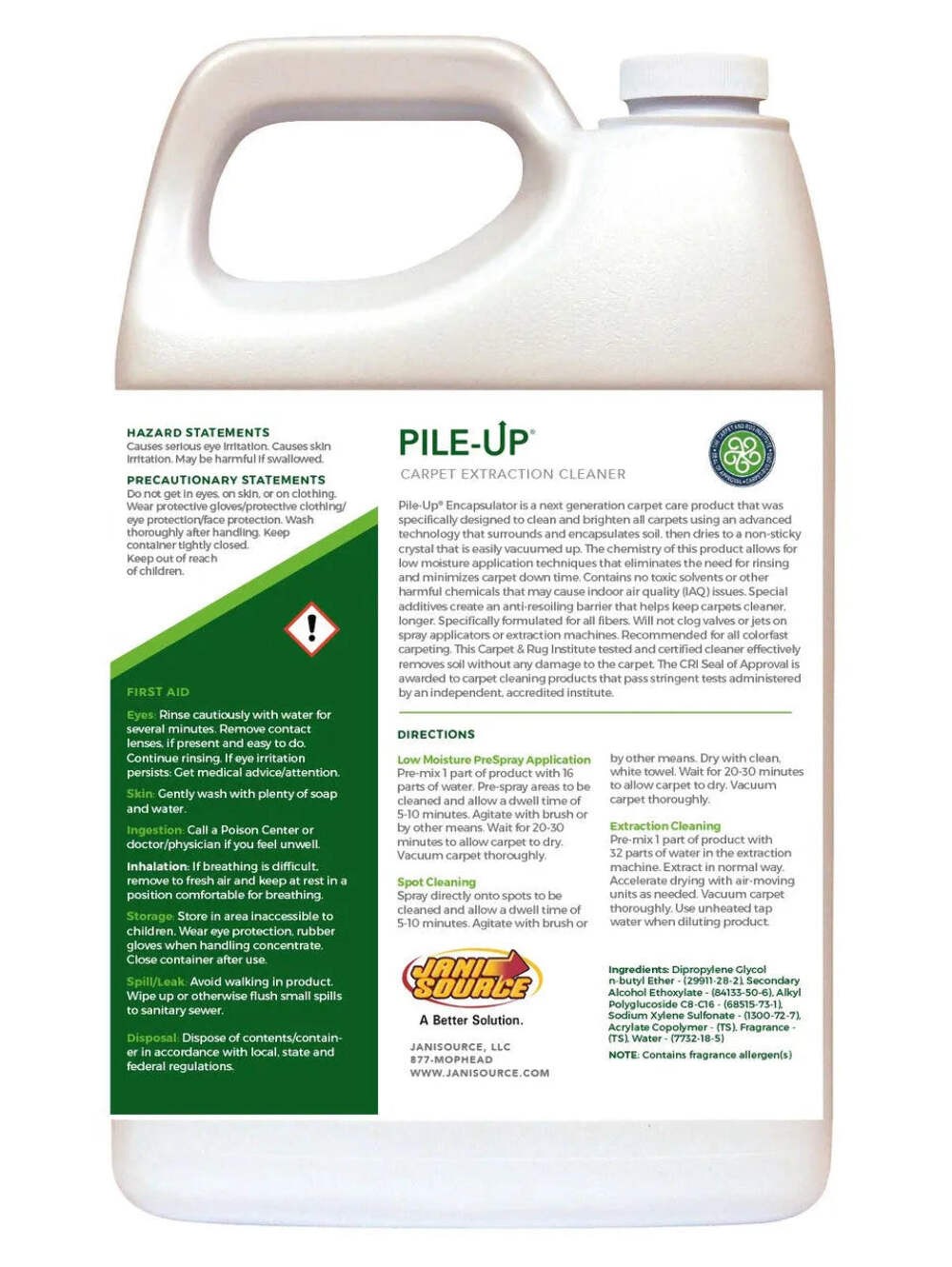Pile UP Eco Encapsulating Carpet Cleaner – 1 Gallon (Each)