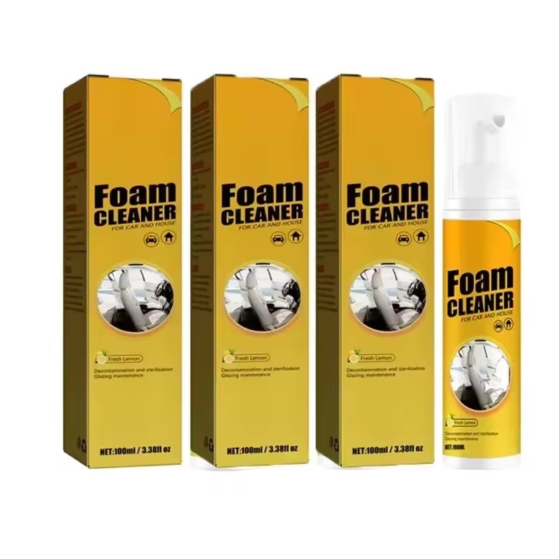 Multipurpose Foam Cleaner Spray, 3 x 100ml for Car Interiors & Household Use