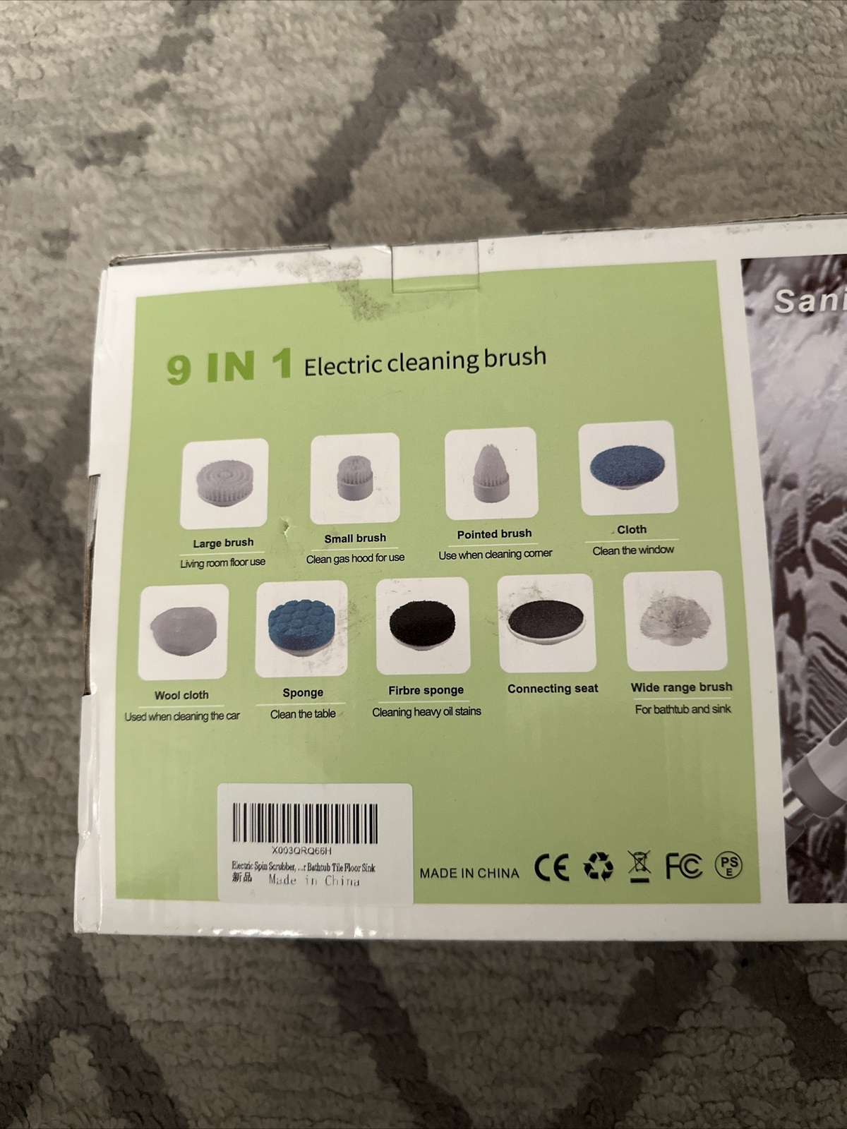 Electric Spin Scrubber 9 In 1 Cordless Cleaning Brush Adjustable Extension Handl