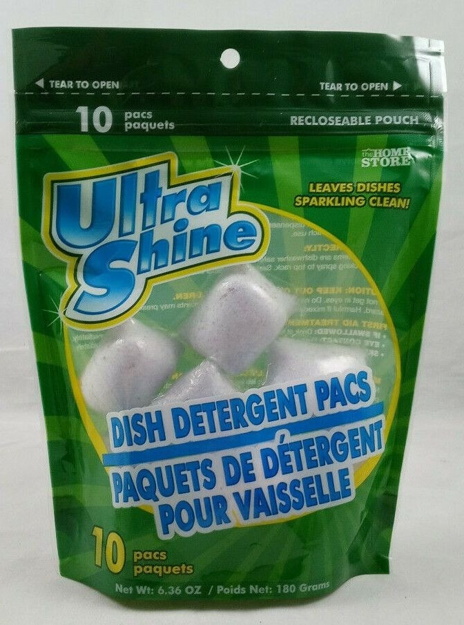 Ultra Shine Dishwasher Detergent Fresh Pods Clean Dishes 10 PODS