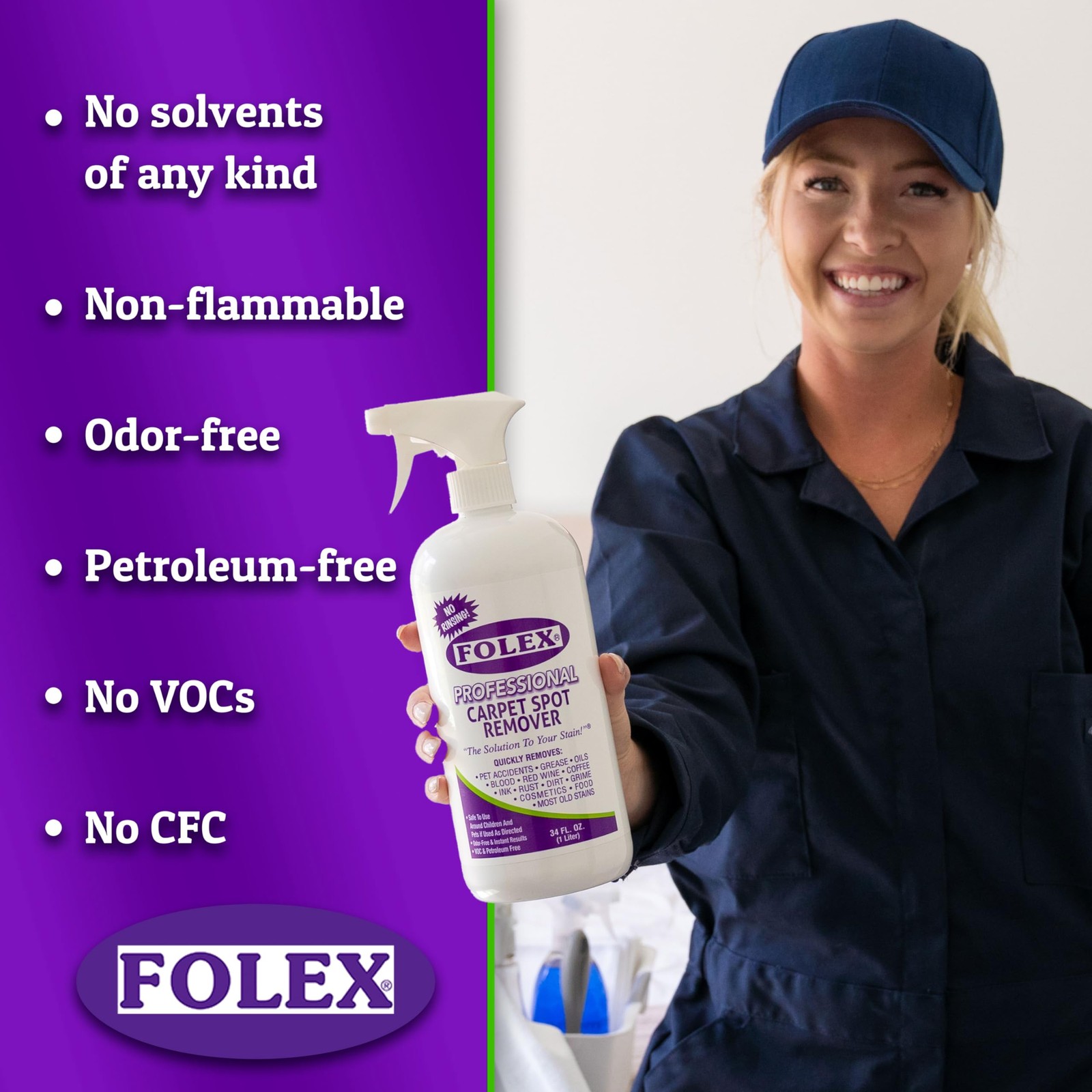 Professional Carpet Cleaner Spray 34 oz, Spot Cleaner for Carpet and Upholste…