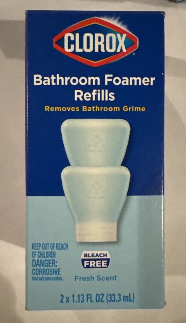 4x Clorox Bathroom Foamer Refills, remove bathroom grime, Bleach Free, 2×1.13oz