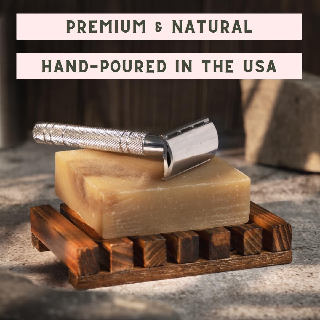 Natural Solid Shave Soap Bar, Highly Moisturizing, Handmade In The In