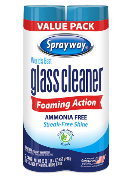 Sprayway glass cleaner 23 fl oz Aerosol spray Glass Cleaner (2 -Pack)