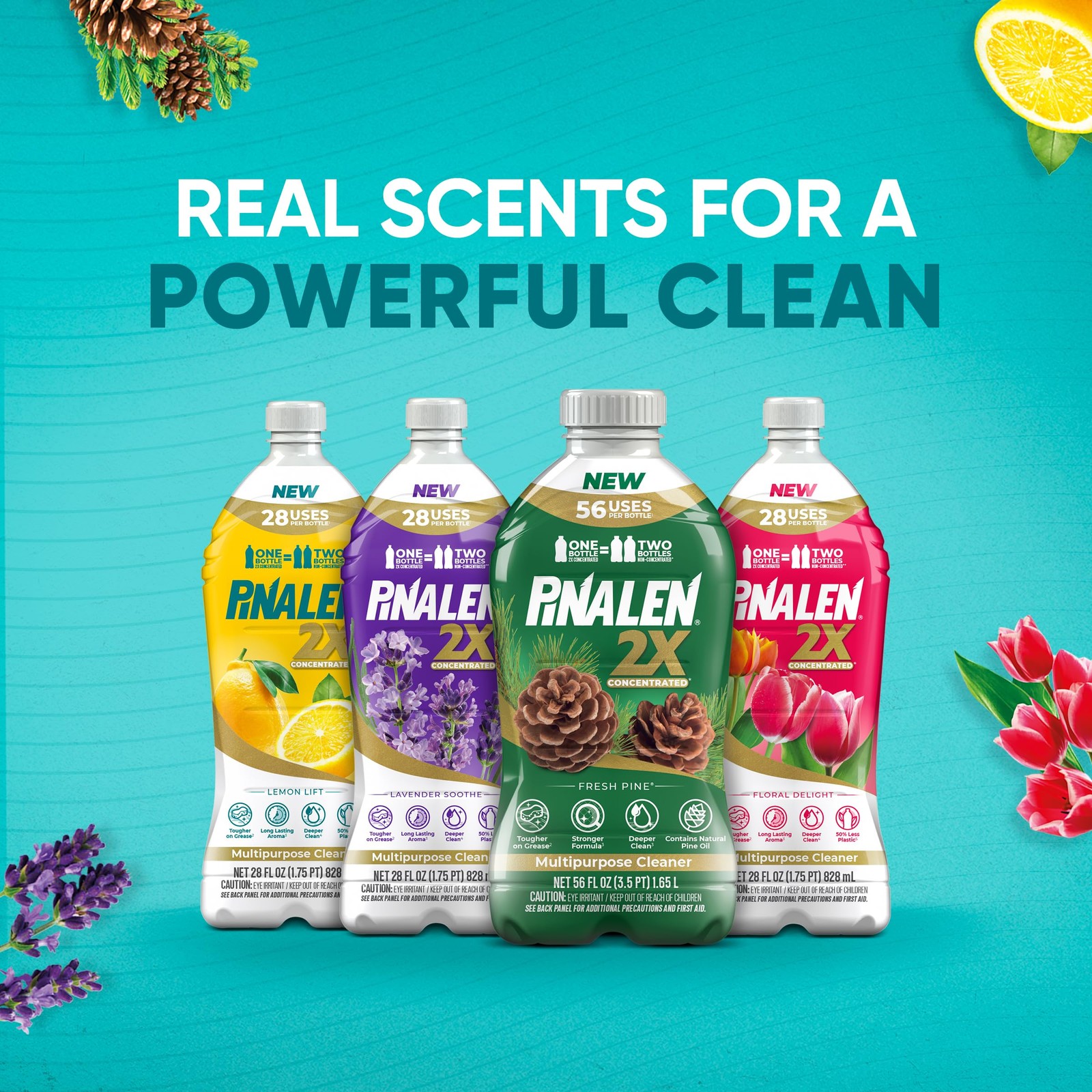 Pinalen 2X Max Aromas Cleaner | Floral Delight Scent | 108 Fl Oz | Multipurpose