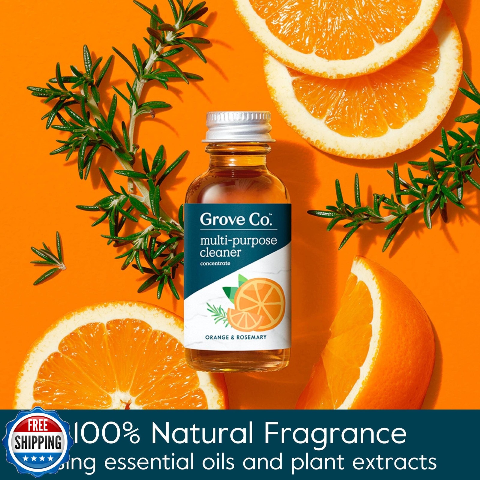 Grove Co. Multi-Purpose Cleaner, Refill Concentrate (2 x 1 Oz) + Glass Spray