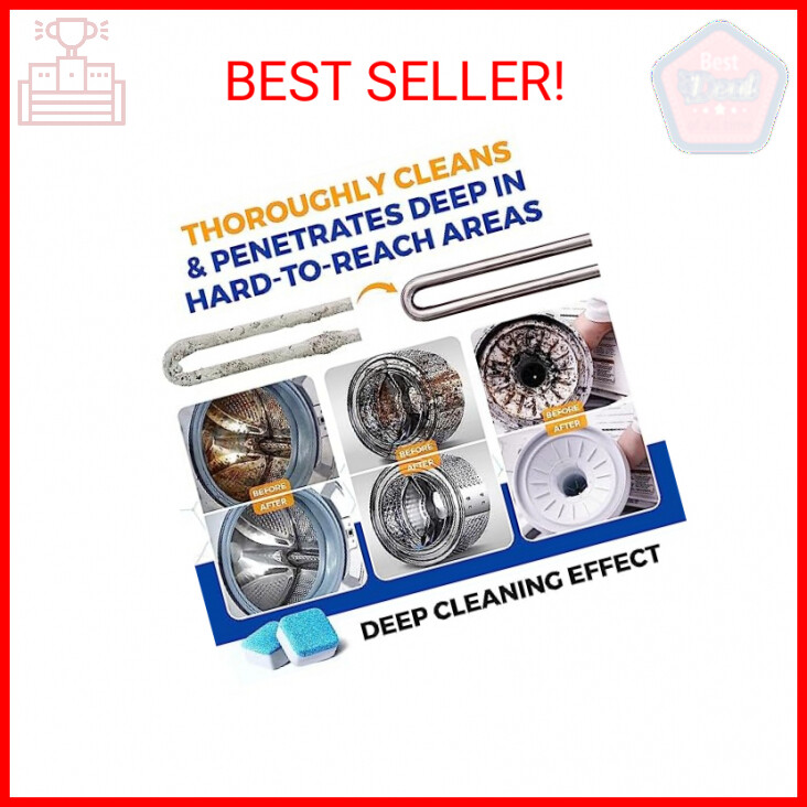 Bastion Washing Machine Cleaner, Deodorizer, & Descaler 6-Pack – Active Deep Cle