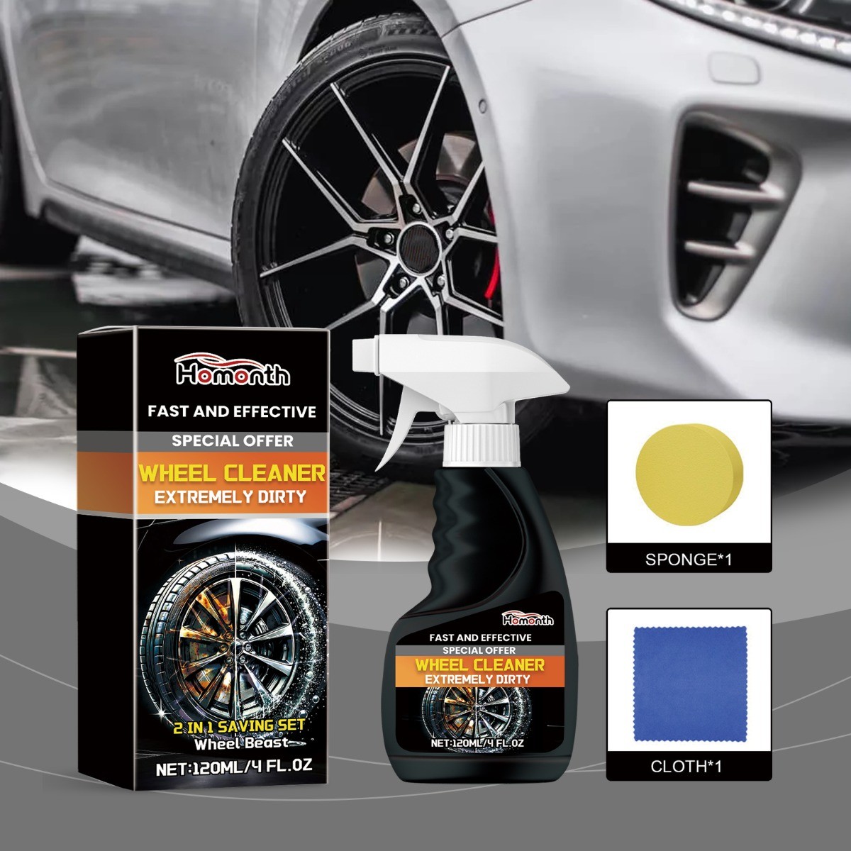 Car Wheel Rim Cleaner & Polish Refresher EDTA Formula Restores Shine US