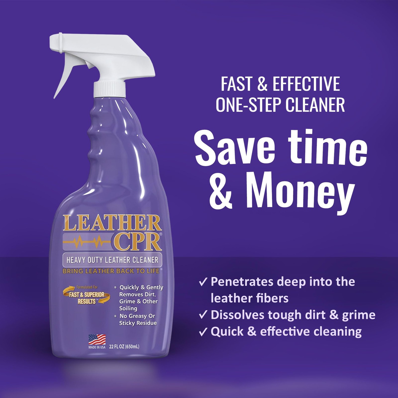 Leather CPR Heavy Duty Leather Cleaner 22oz, Car Leather CPR Cleaner and Cond…