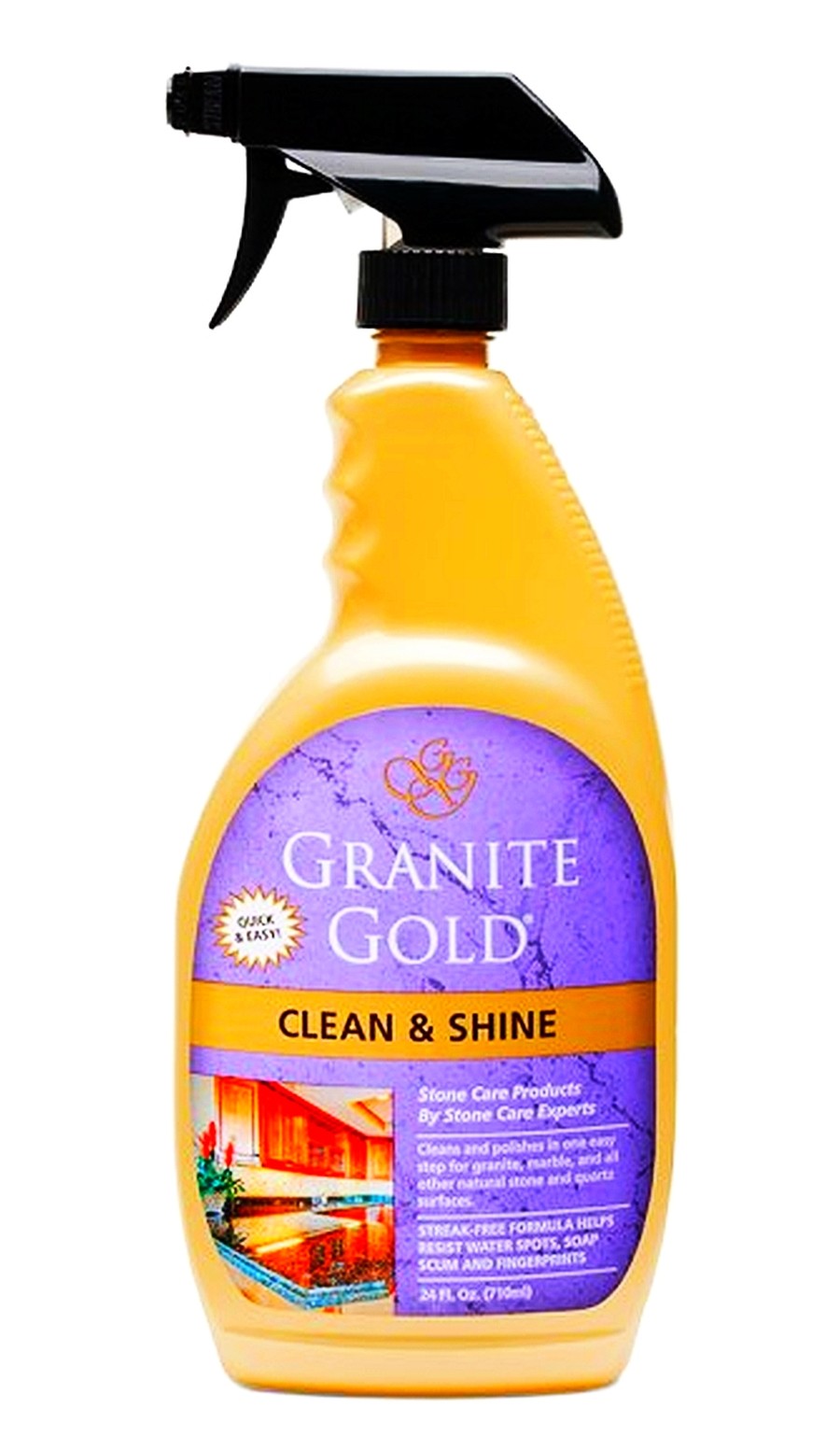 CLEAN & SHINE spraY Cleaner Polish Marble Travertine Quartz GRANITE GOLD GG0047