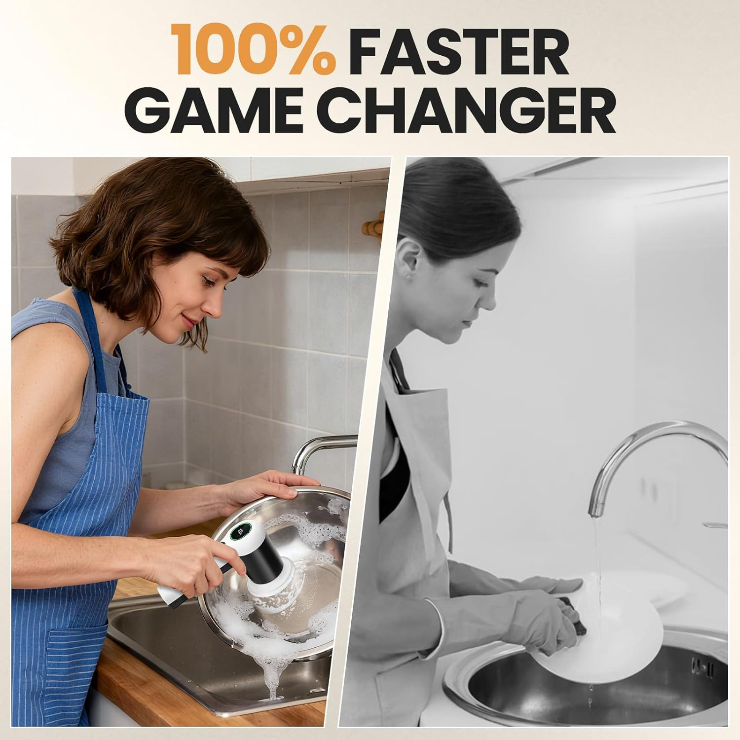 Cepillo Electrico Baño Inalambrico IPX7 6 Cabezales Reemplazables Bano Cocina