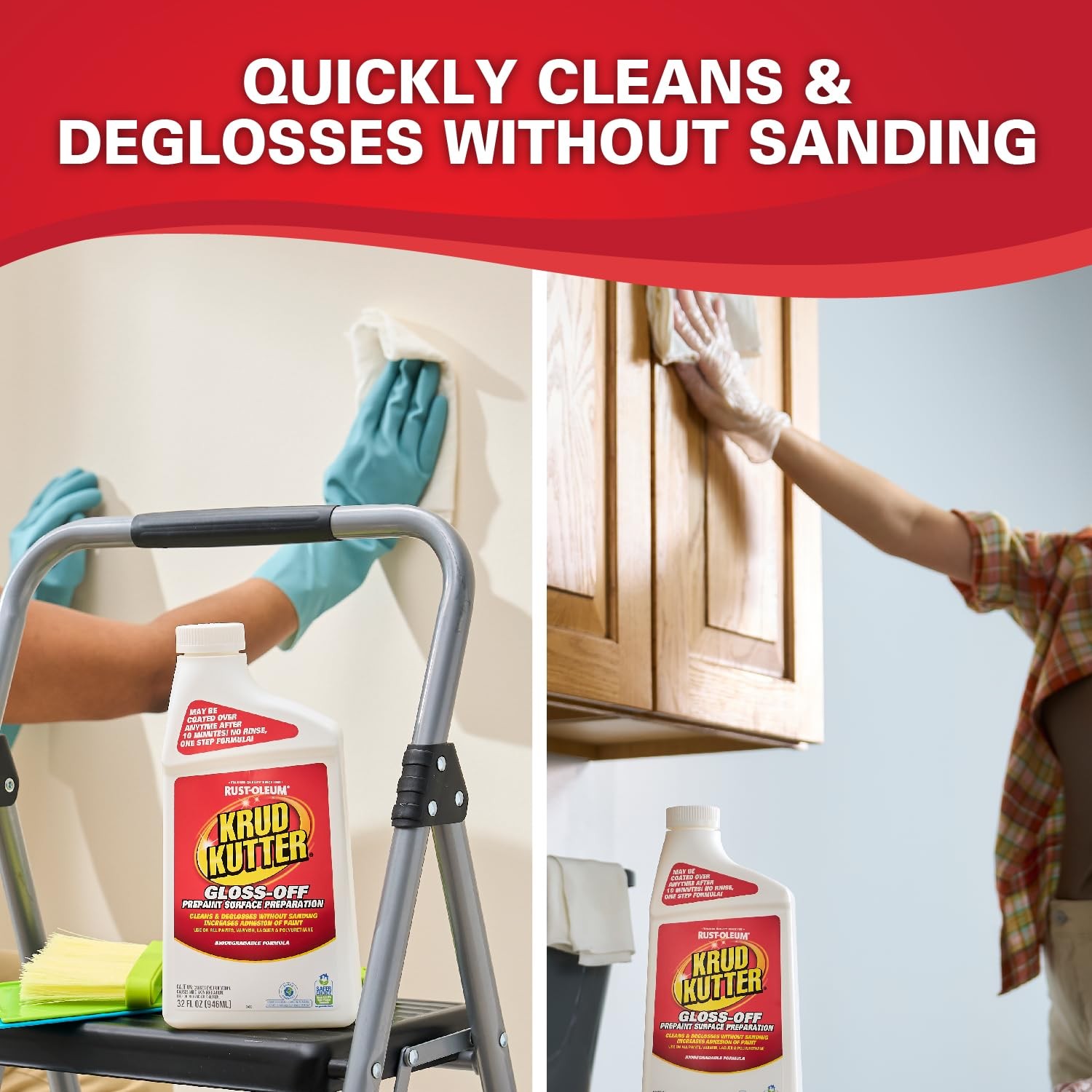 Gloss-Off Prepaint Surface Preparation Cleaner, 32 oz, No Sanding Liquid Degl…