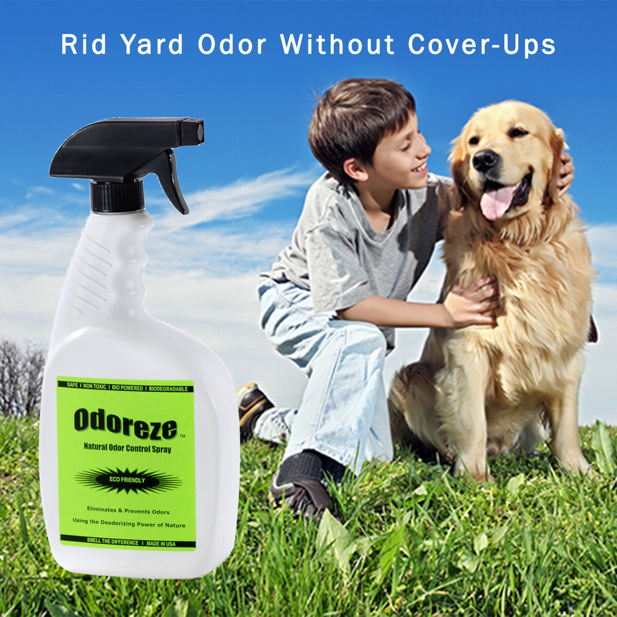 ODOREZE Natural Yard & Concrete Odor Control Spray: 32 oz. Treats 4,000 Sq. Yard