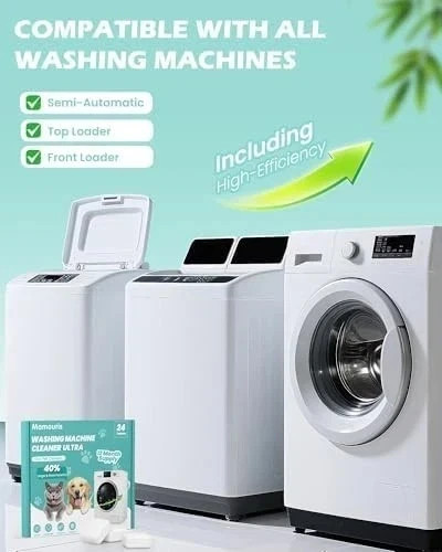 Uproot Clean Washing Machine Cleaner Tablets – 24 Pack for a 12 Month Supply. Fo