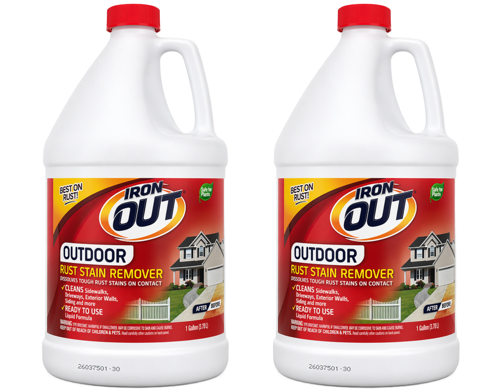 Iron Out Outdoor Liquid Rust Stain Remover 128 oz Stain Cleaner 2 Pack