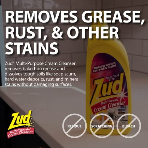 Zud Cream Cleanser Bleach Free Bathroom Cleaner 19 Fl Oz Pack of 2