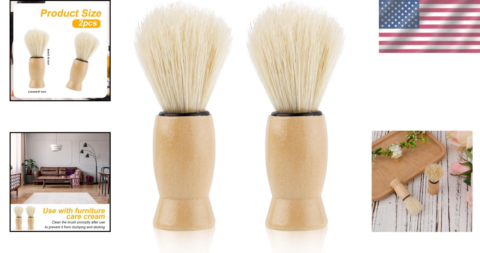 Soft Bristle Salve Brush Set for Leather & Wood – Keep Your Furniture Pristine