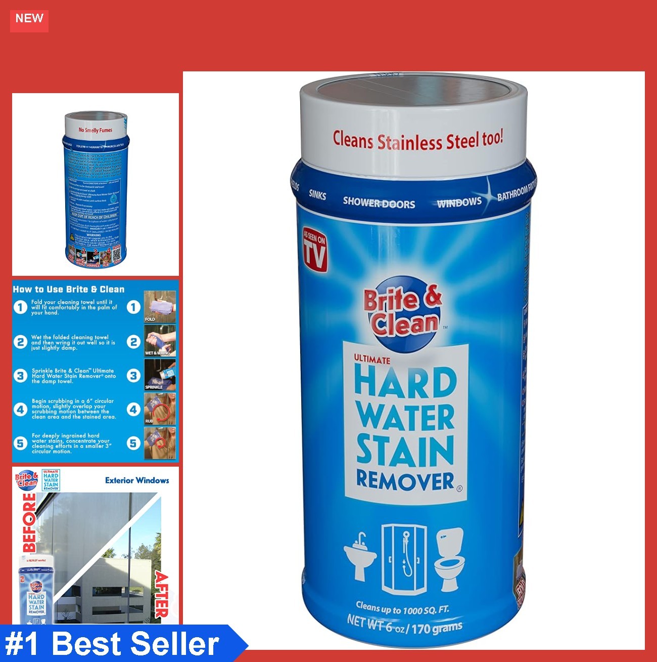 Hard Water Stain Remover Biodegradable Concentrated Glass Shower Door Window
