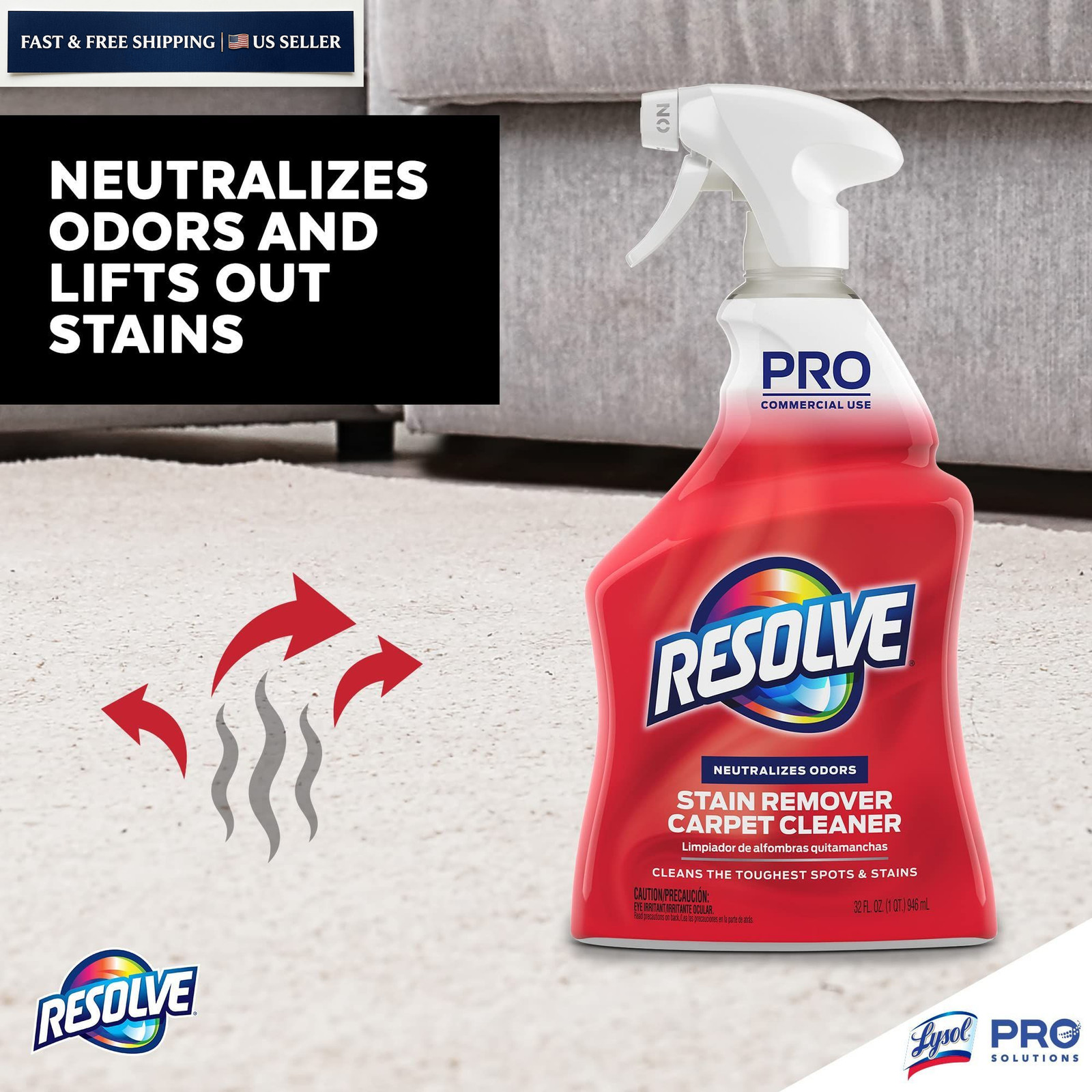 Resolve Professional Strength Spot and Stain Carpet 32 Fl Oz (Pack of 1), tan
