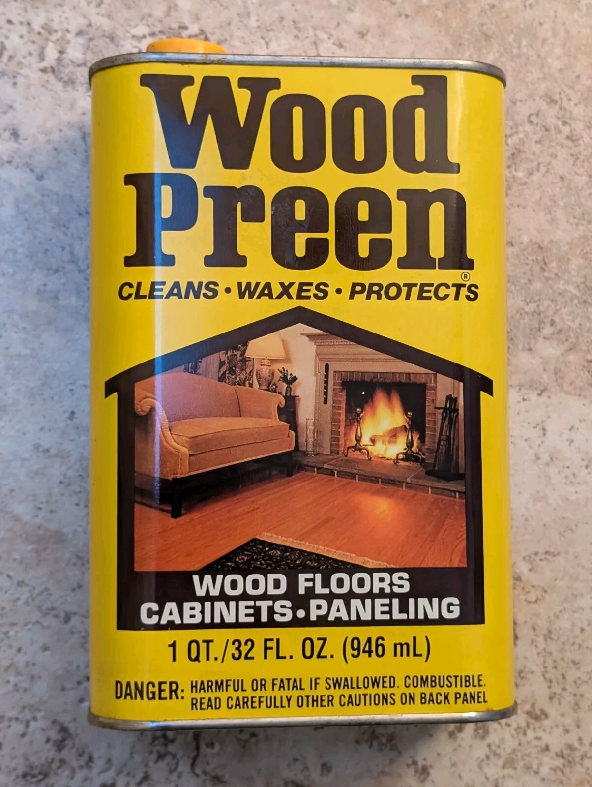 WOOD PREEN – *Empty Can* – Floors Cabinets Paneling Wax – Vintage