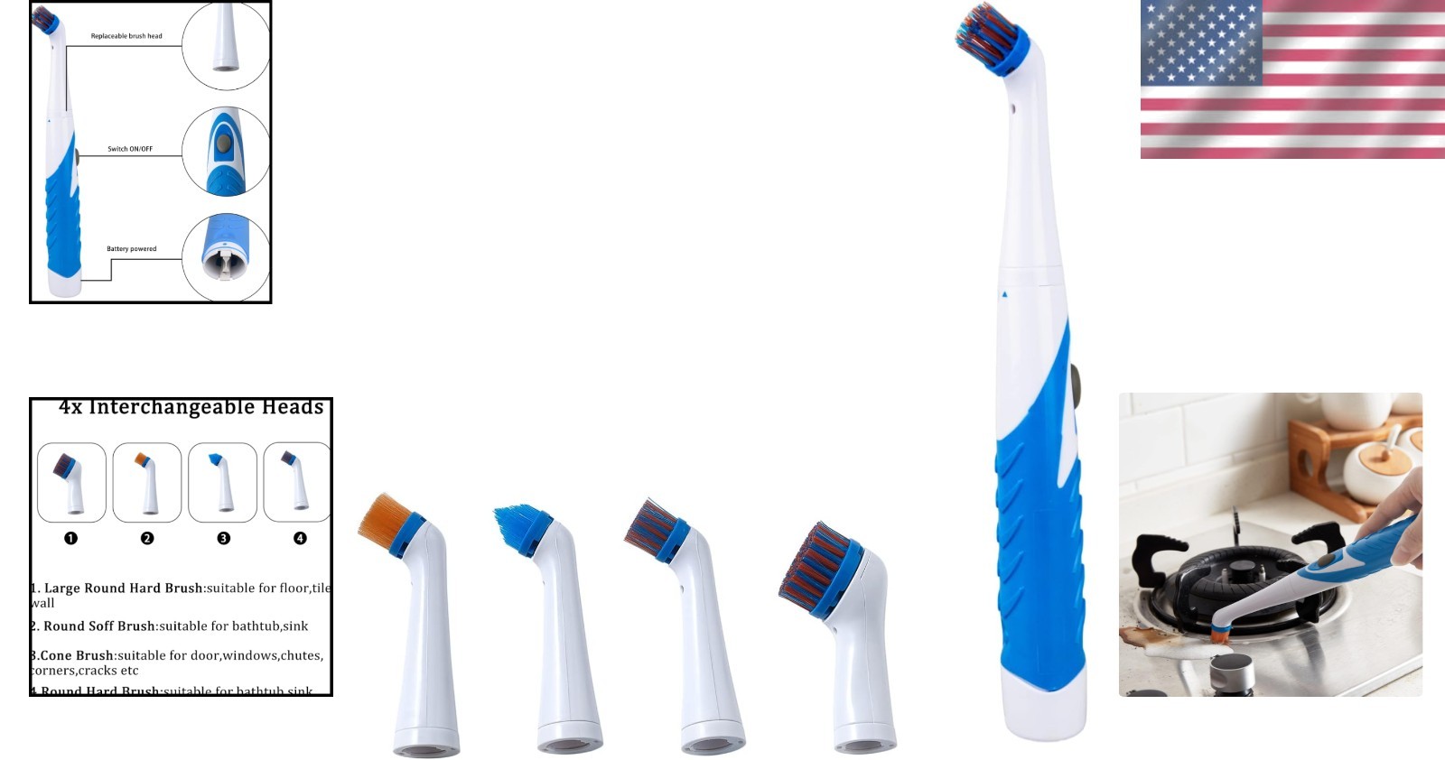 Lightweight Cordless Scrubber with 11000 RPM – Perfect for Home Cleaning Tasks