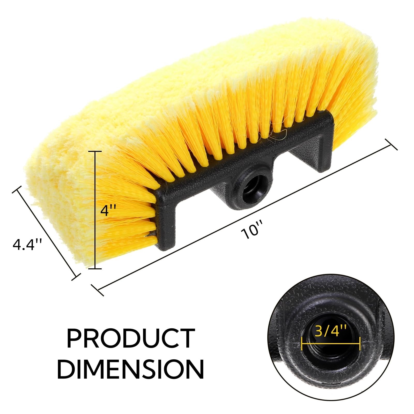 Nagpew 2 Pack Car Wash Brush Head, 10” Car Wash Scrubber with Soft Bristle, …