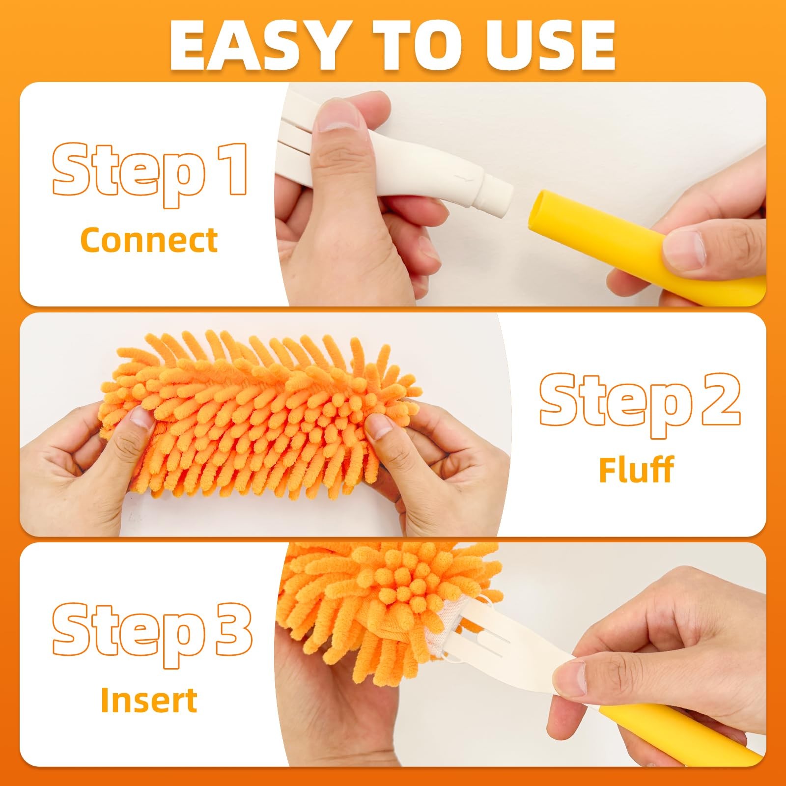 8 Pack Reusable Duster Refills with Swiffer Hand Duster, Washable Microfiber …