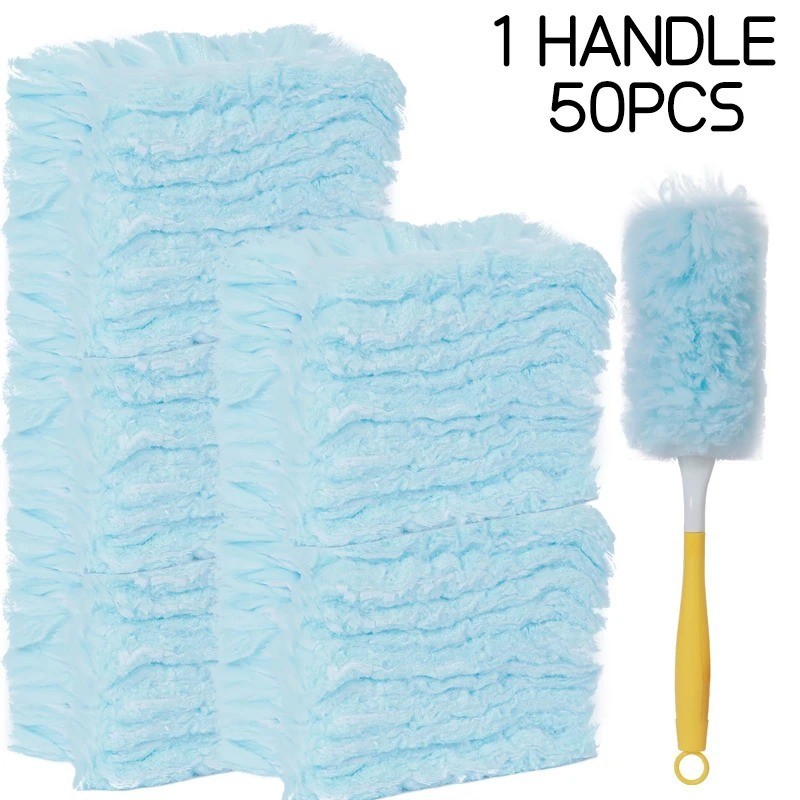 30/50 pcs Duster Refills Disposable Duster Refills Compatible for Swiffer (Blue)