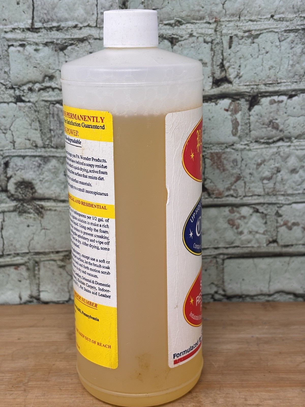 PA Wonder Products Upholstery and Carpet Cleaner Soapless Formula USA Open Btl