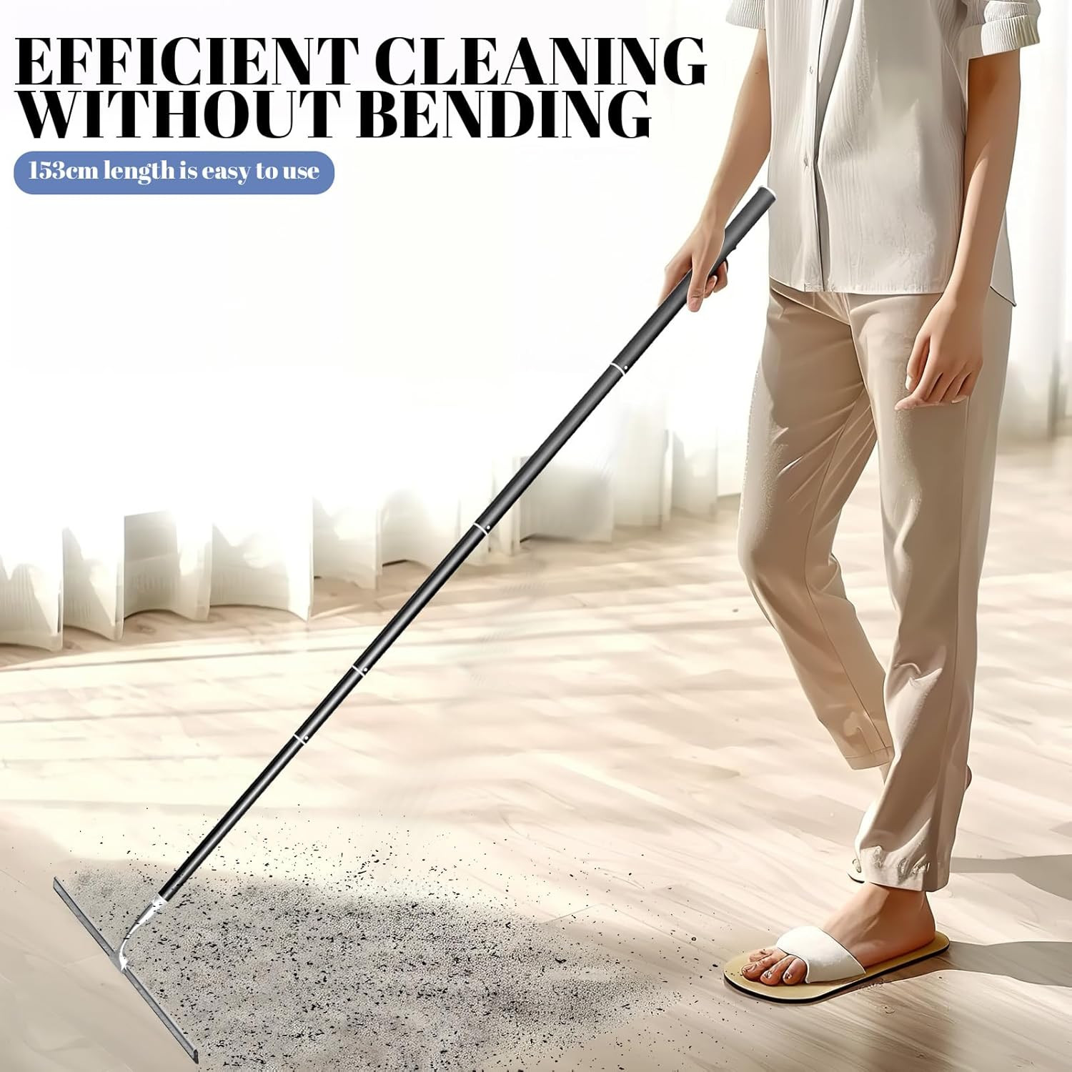 Extendable Shower Squeegee with Long Handle for Shower Glass Floor Tile Wall Car