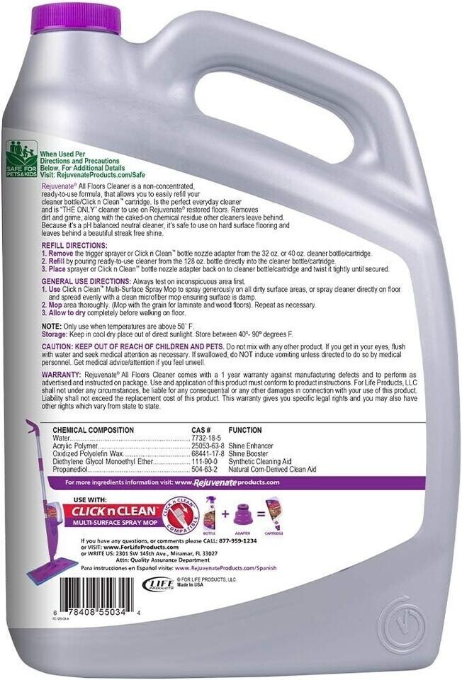 Rejuvenate High-Performance Professional Hardwood Floor Cleaner Streak-Free.128