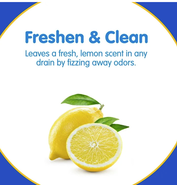 Fizzy Drain Cleaner Tablets Lemon Scent Sink Drain Freshener 6 Uses