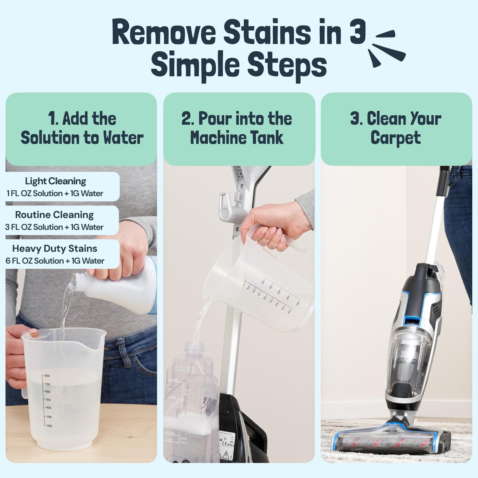 Sunny & Honey Heavy Duty Carpet Cleaner Solution 32 Fl Oz (Pack of 1), White
