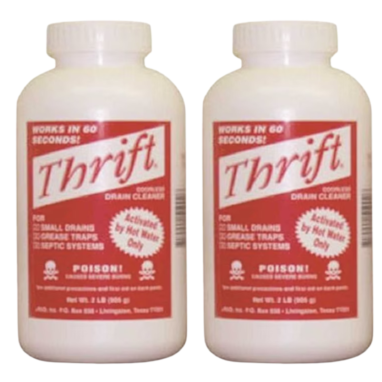 Thrift T-100 Alkaline Granular Drain Cleaner 1 lb (2 Pack) FREE SHIPPING