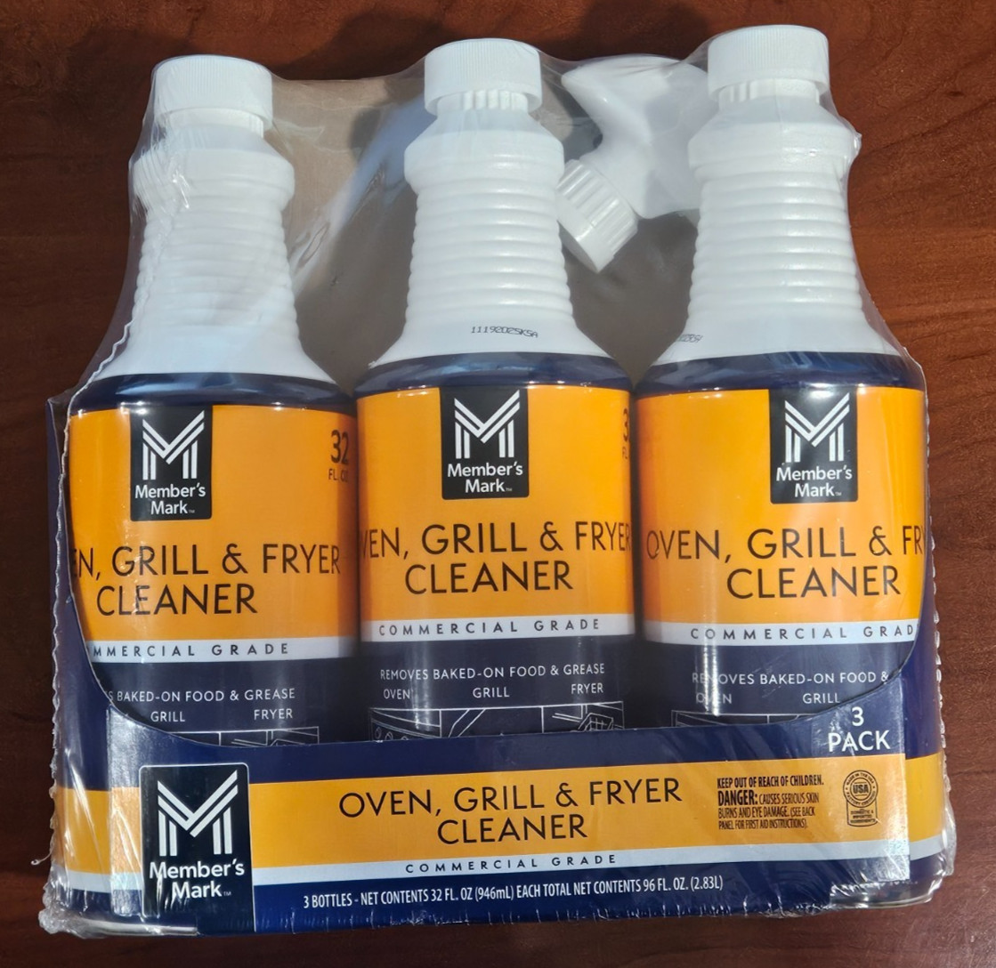 Member’s Mark Commercial Grade Oven Grill Fryer Grease Cleaner 3 X 32 Oz + SPRAY