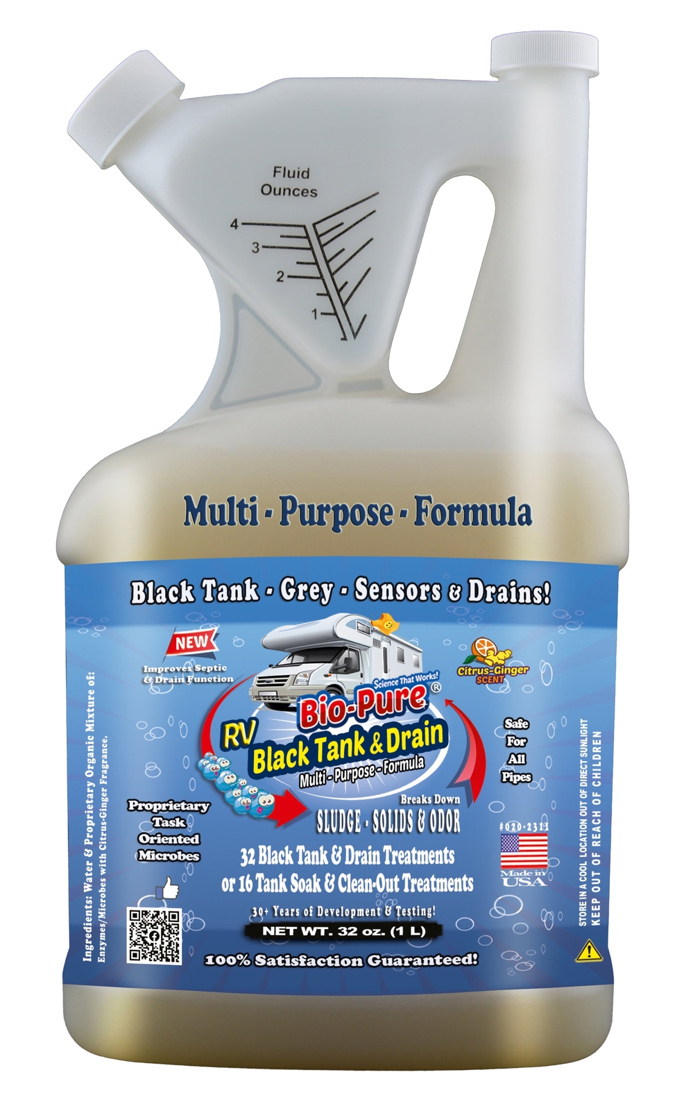 Bio-Pure RV Black Tank/Septic, Drain Restore & Maintain – 8 Black Tank Treatment