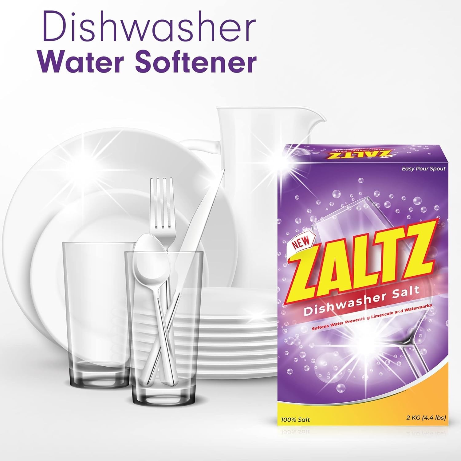 Water Softener, Cleaner, Rinse Aid With Easy Pour Spout – Real Salt For Dishw…