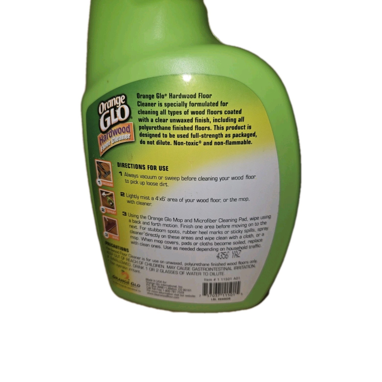 Orange Glo Hardwood Floor Cleaner Allura Care System Mop 22oz New Old Stock