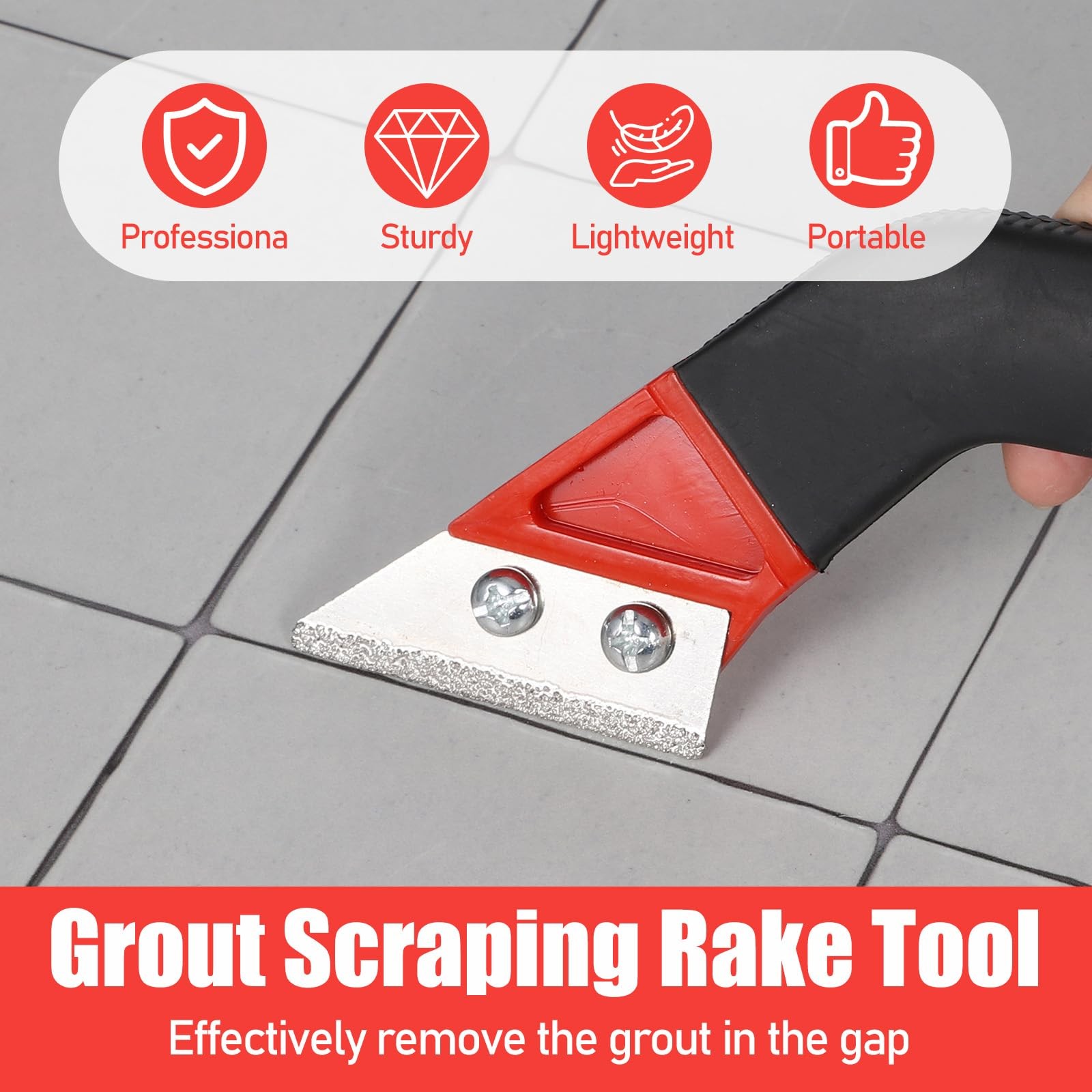 Grout Removal Tool with 5 Pcs Replacement Blades Hand Grout Scraping Rake for…