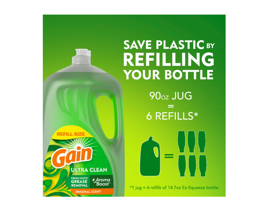 3 PACK Gain Ultra Dishwashing Liquid Dish Soap, Original Scent, 90.0 fl oz