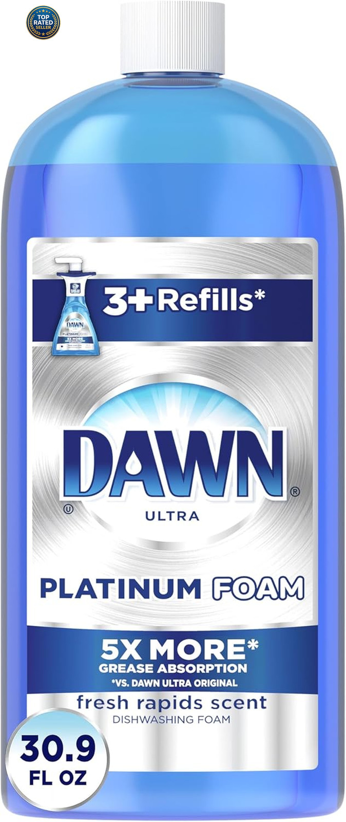 Dawn Direct Foam Dish Soap Refill Fresh Rapids Scent 30.9 Fl Oz 6 Pack