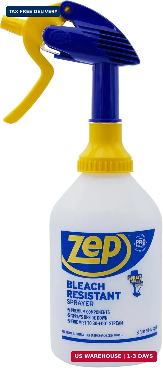 Zep New Bleach Resistant Professional Sprayer 2.0 Bottle 32 Ounces – 30 Foot Spr