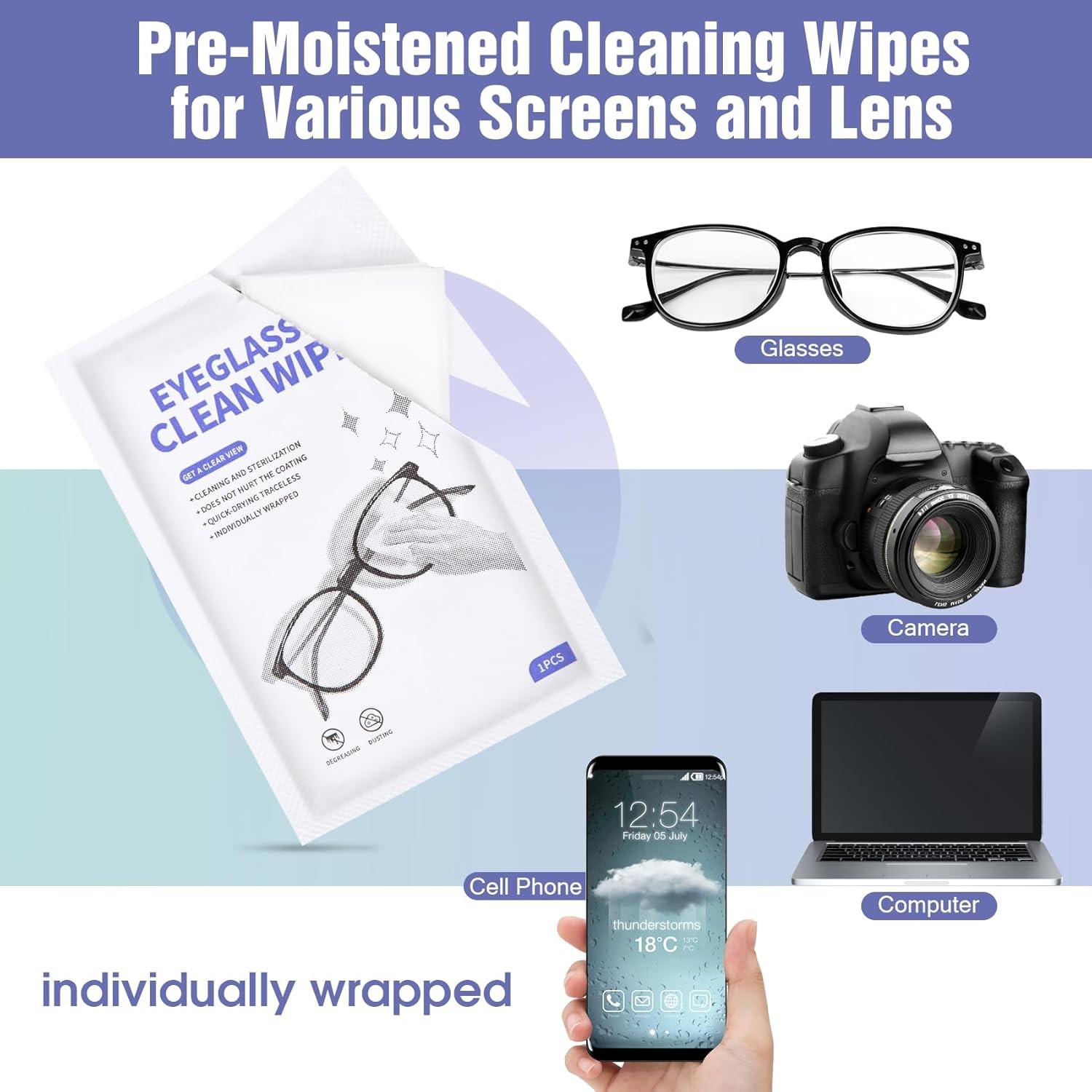 [] Lar Glasses Cleaner, Lens Wipes for Eyeglasses, Pre-Moistened