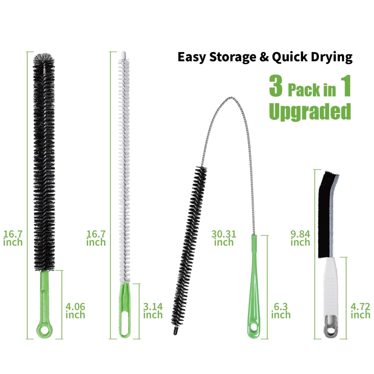 4pcs Flexible Cleaning Brush Set for Dryer Vents, Fridge Coils, HVAC Systems …